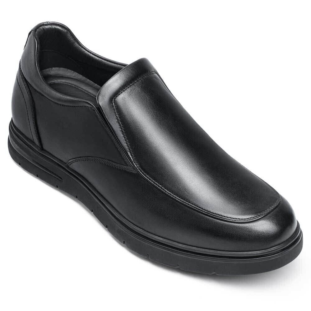US10 CHAMARIPA 7cm Elevator Shoes Men slip on Black leather hidden heel loafer